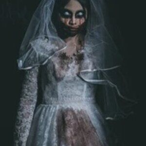 ZOMBIE Dead Corpse Bride, Halloween Wedding Dress, DAMAGED, Vintage Haunting
